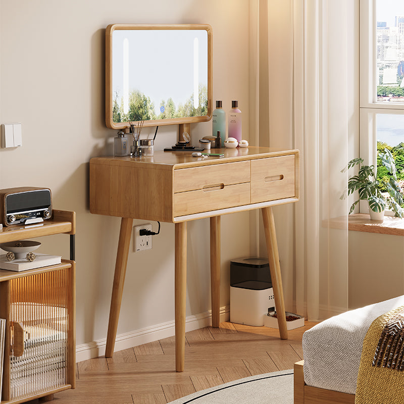 Wooden Dressing Table with Mirror